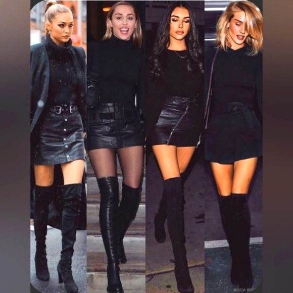 ABS Allen Schwartz Maraeah Studded Thigh high/ over knee Boots - Black|size 7 - Picture 2 of 8